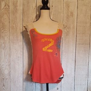 Free People We the Free Crochet Inset T-Shirt | M